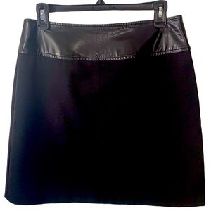 BOUTIQUE Black Mini Skirt w/Vegan Leather Wide Waistband Size 10